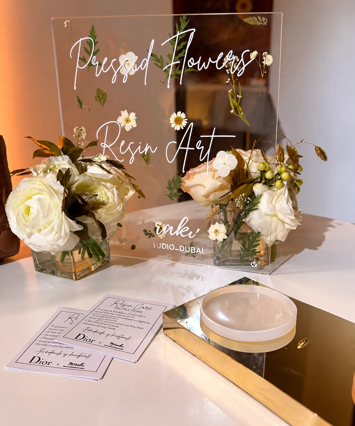 Dior — Pressed Flower Resin Coasters