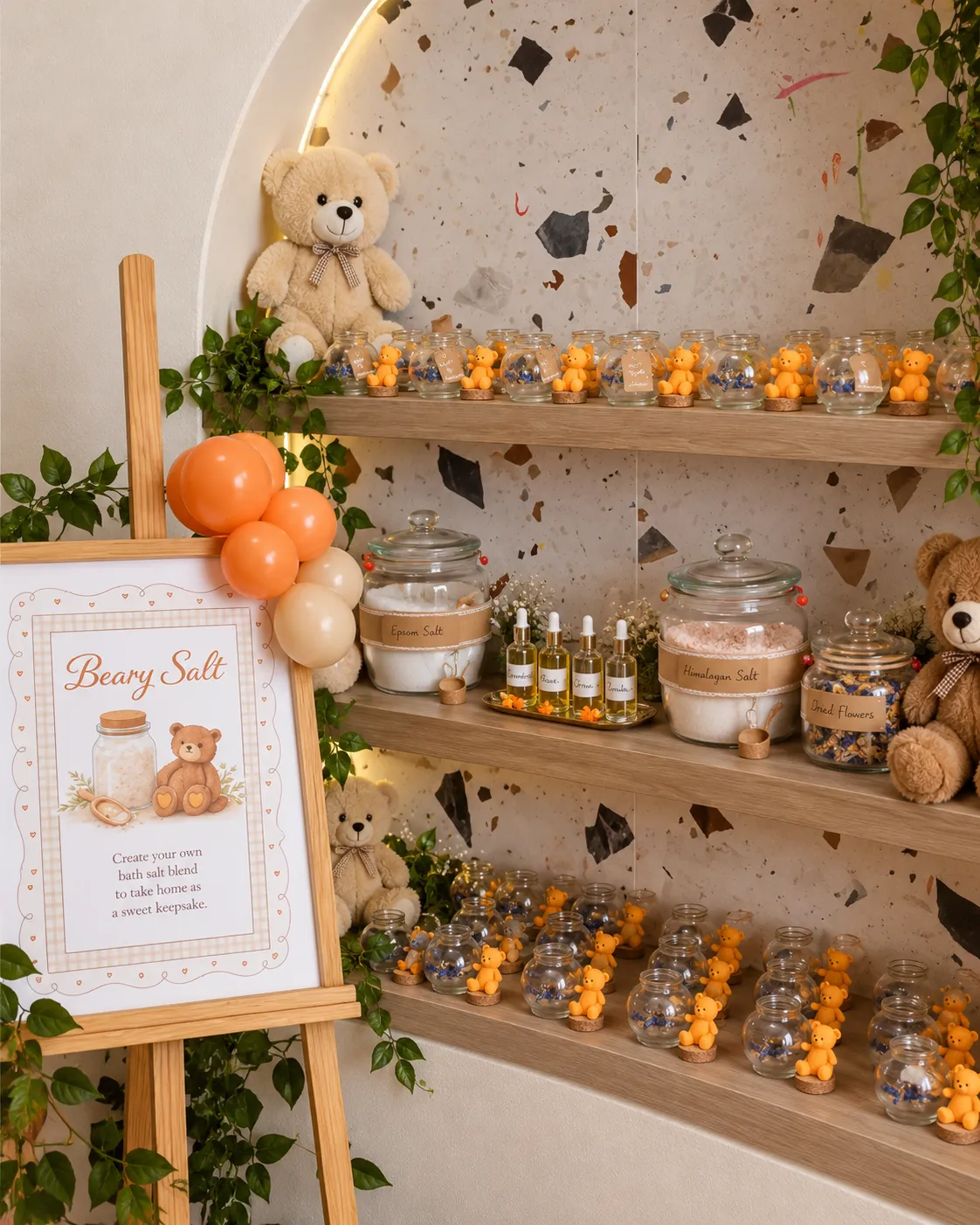 Teddy-Themed Baby Shower — Bath Salt Bar